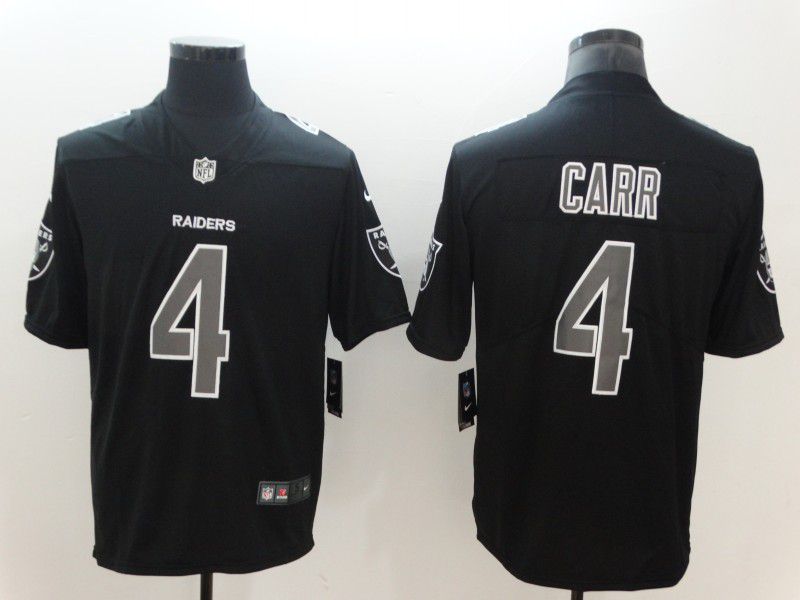 Men Oakland Raiders #4 Carr Nike Fashion Impact Black Color Rush Limited NFL Jerseys
